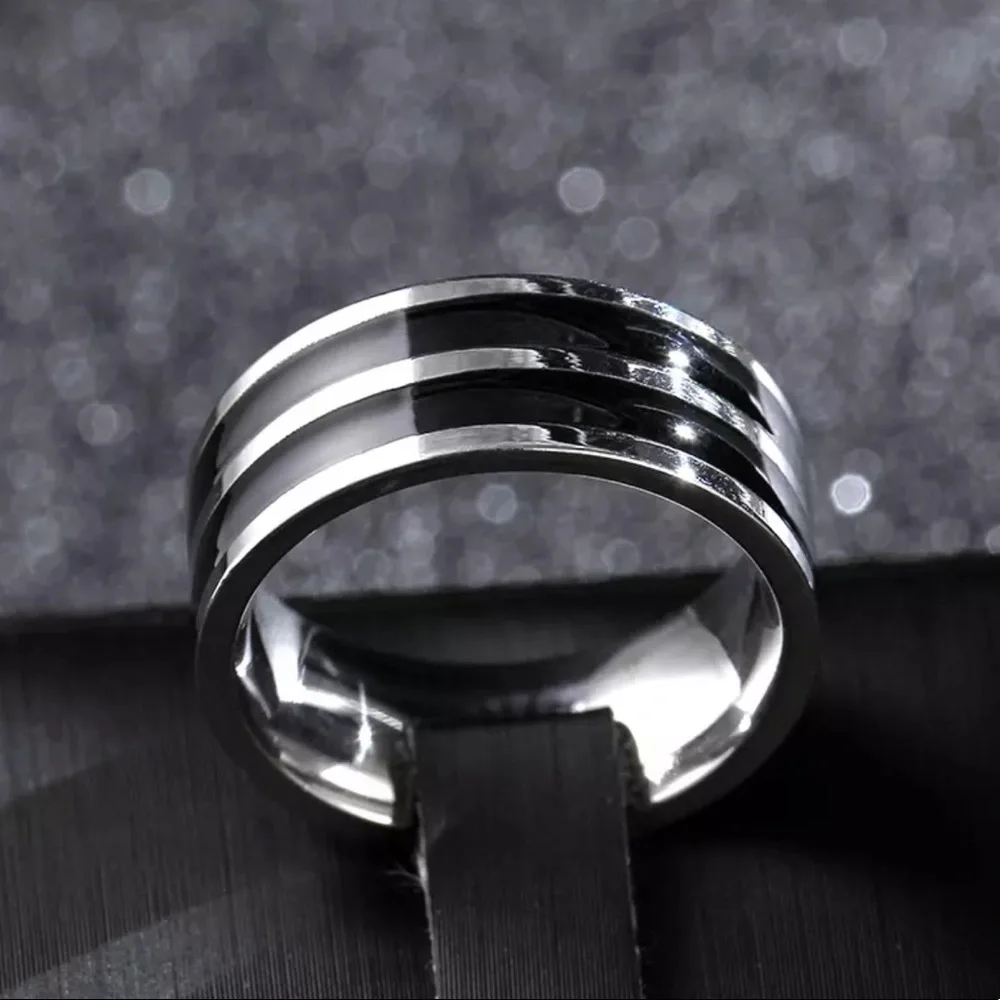 8mm Stainless Steel Ring For Men / Women